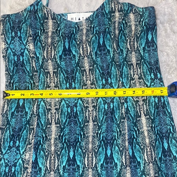 Blue and Black Midi Slip Dress with Spaghetti Straps - Picture 5 of 7